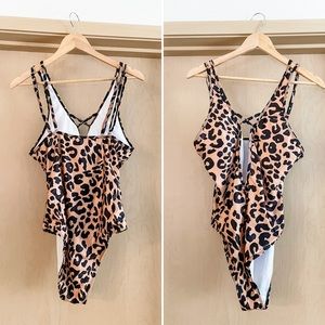 Shein Leopard One Piece Strappy swimsuit
